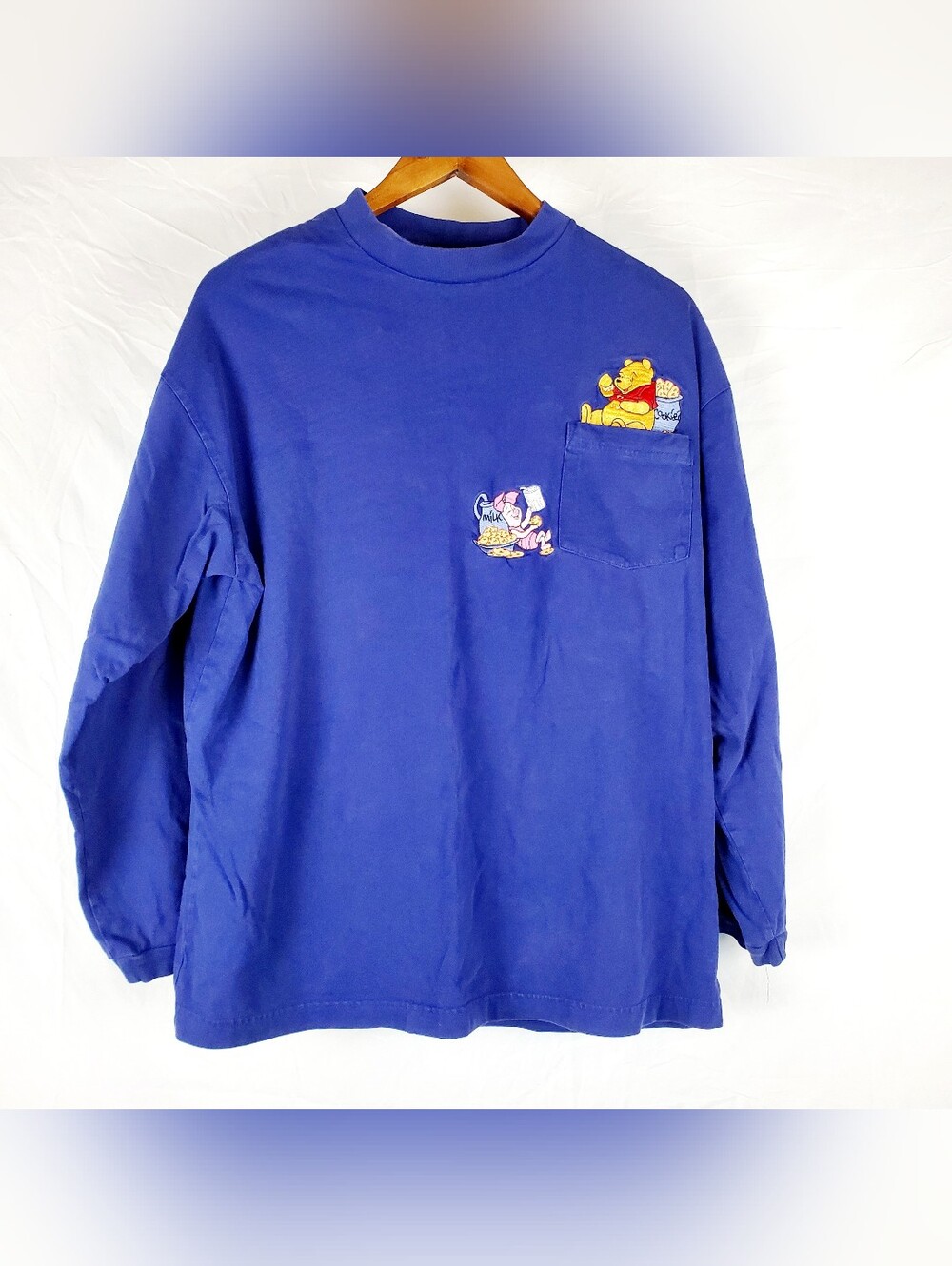 Vintage Disney Store Pooh And‎ Piglet Embroidered Long Sleeve Shirt